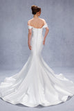 Trumpet-Mermaid Court Train Glitter Wedding Dress CW3334 - COCOMELODY