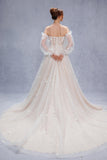 A-Line Court Train Tulle Wedding Dress CW3341 - COCOMELODY