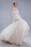 A-Line Court Train Tulle Wedding Dress CW3341 - COCOMELODY