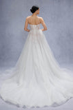 A-Line Court Train Tulle Wedding Dress CW3343 - COCOMELODY