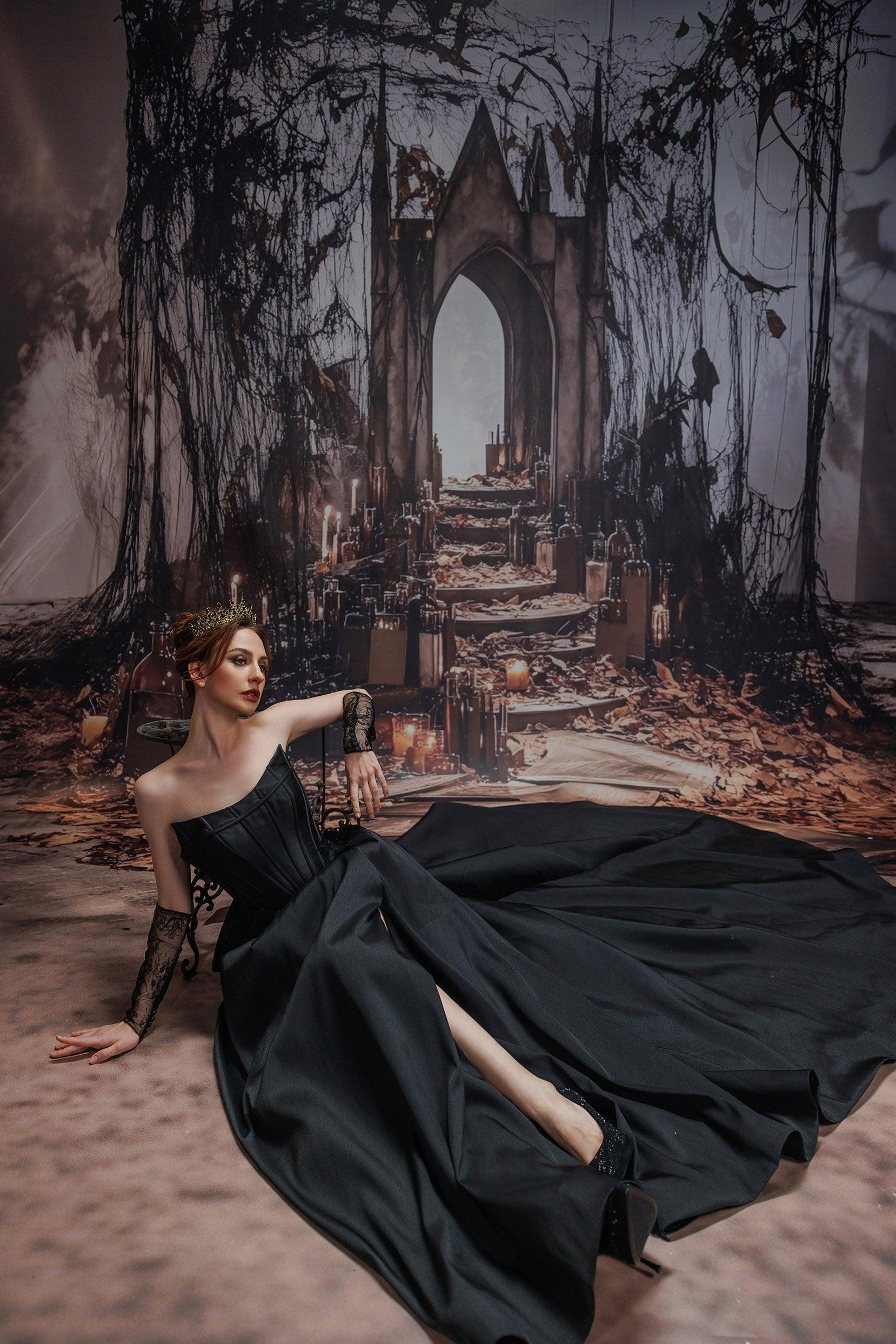 A-Line Court Train Mikado Tulle Wedding Dress CW3350 - COCOMELODY