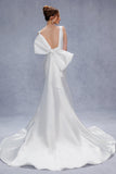 Trumpet-Mermaid Court Train Mikado Wedding Dress CW3356 - COCOMELODY