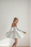 A-Line Short-Mini Satin Wedding Dress CW3413 - COCOMELODY