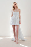 A-Line Short-Mini Satin Wedding Dress CW3415 - COCOMELODY