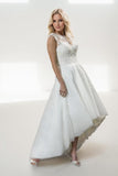 A-Line High-Low Lace Tulle Wedding Dress CW3430 - COCOMELODY