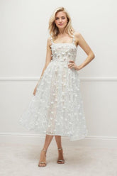 A-Line Tea Length Lace Wedding Dress CW3434 - COCOMELODY