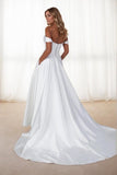 A-Line Court Train Mikado Wedding Dress CW3451 - COCOMELODY