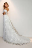 Mermaid Court Train Lace Elastic Cloth Wedding Dress CW3454 - COCOMELODY