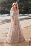 A-Line Floor Length Lace Wedding Dress CW3520 - COCOMELODY