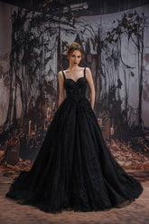 A-Line Court Train Sparkle Tulle Wedding Dress CW3528 - COCOMELODY