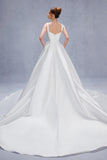 A-Line Court Train Mikado Wedding Dress CW3535 - COCOMELODY