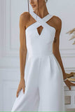 Halter Floor Length Elastic Cloth Wedding Jumpsuit CW3564 - COCOMELODY