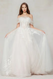 A-Line Court Train Tulle Wedding Dress CW3619 - COCOMELODY