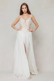 A-Line Court Train Chiffon Wedding Dress CW3625 - COCOMELODY