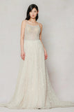 A-Line Court Train Lace Wedding Dress CW3635 - COCOMELODY