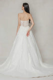 A-Line Court Train Tulle Wedding Dress CW3640 - COCOMELODY