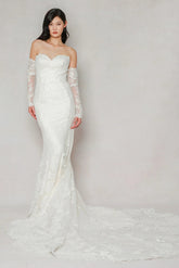 Trumpet-Mermaid Chapel Train Tulle Wedding Dress CW3641 - COCOMELODY