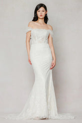 Trumpet-Mermaid Court Train Tulle Wedding Dress CW3642 - COCOMELODY