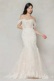 Trumpet-Mermaid Court Train Tulle Wedding Dress CW3648 - COCOMELODY