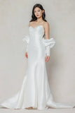 Trumpet-Mermaid Court Train Mikado Wedding Dress CW3649 - COCOMELODY