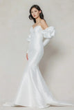 Trumpet-Mermaid Court Train Mikado Wedding Dress CW3649 - COCOMELODY