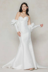 Trumpet-Mermaid Court Train Mikado Wedding Dress CW3649 - COCOMELODY