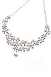 Rhinestone Pearl Wedding Necklace Earrings Jewelry CY0047 - COCOMELODY