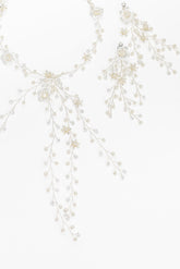 Crystals Pearl Headpiece Earrings Jewelry CY0055 - COCOMELODY