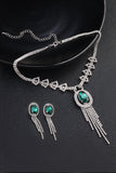 Alloy Rhinestone Necklace Earrings Jewelry CY0070 - COCOMELODY