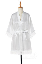 Short Silk-Like and Lace Robes CZ0210 - COCOMELODY