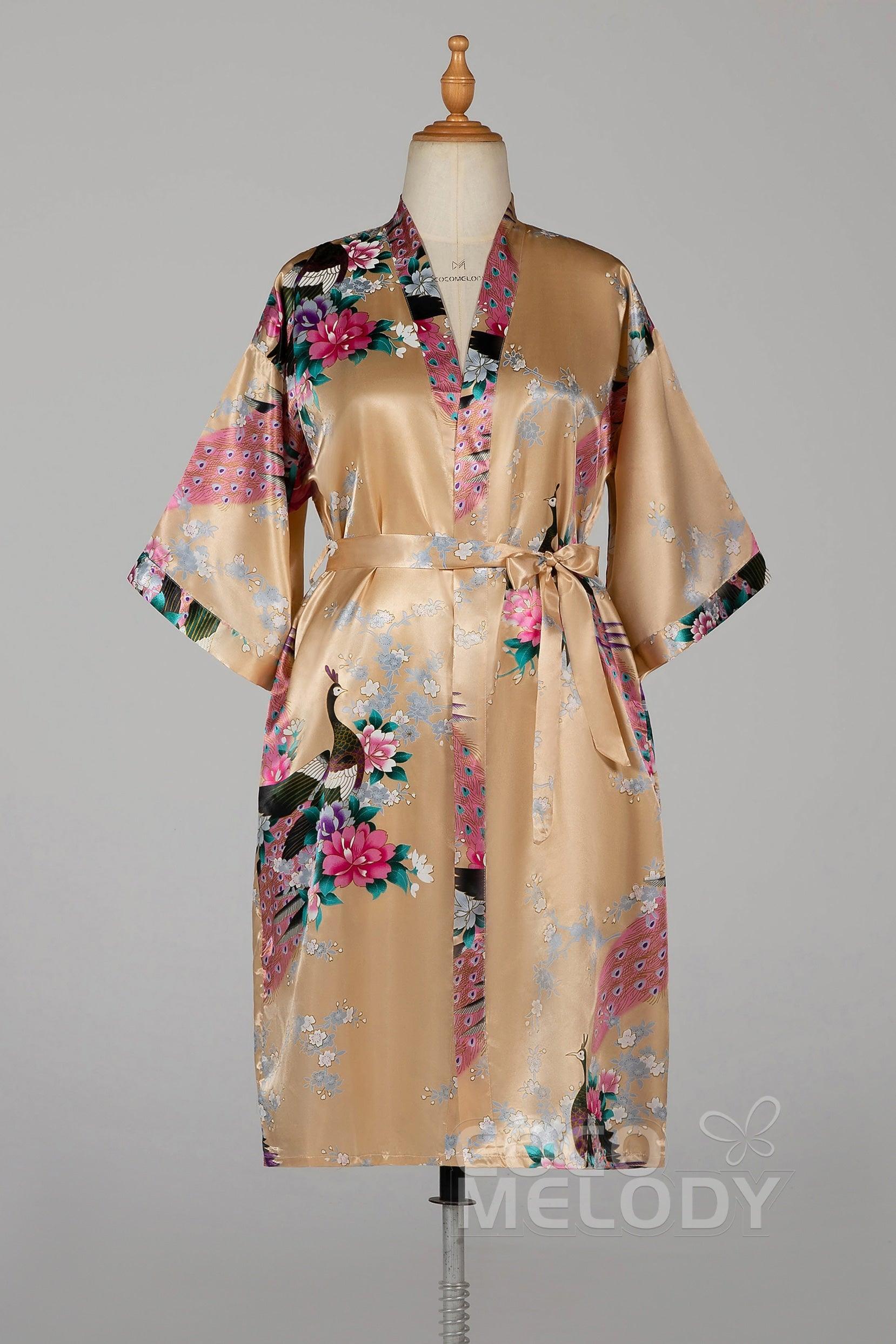 Tea Length Silk-Like Robes CZ0213 - COCOMELODY