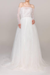 Elegant Tulle Lace Wedding Wrap with Appliques CZ0267 - COCOMELODY