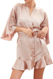 Short Silk-Like Robes CZ0306 - COCOMELODY