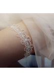 Lace Wedding Garter with Pearls CZ0313 - COCOMELODY