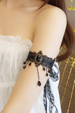 Black Lace Armlet with Crystals Sashes and Tassel CZ0329 - COCOMELODY