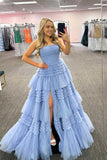 Ball Gown Court Train Tulle Prom Dress CS0700 - COCOMELODY