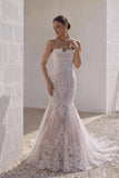 Trumpet-Mermaid Court Train Tulle Lace Wedding Dress LD3906