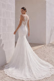 Trumpet-Mermaid Court Train Tulle Lace Wedding Dress LD4342