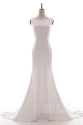 Mermaid Court Train Knitted Fabric Wedding Dress LD5237 - COCOMELODY