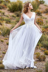 A-Line Court Train Tulle Wedding Dress LD5845 - COCOMELODY