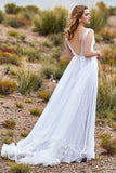 A-Line Court Train Tulle Wedding Dress LD5845 - COCOMELODY
