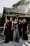 A-Line Sweep-Brush Train Tulle Gothic Wedding Dress LD5830