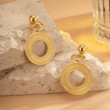 Exaggerated Big Earrings Niche Design Titanium Steel Gold-Plated Earrings 782015326238 - COCOMELODY
