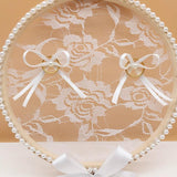 Wooden ring with lace ring pillow 581421564395 - COCOMELODY