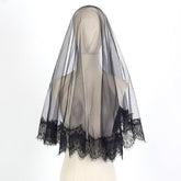 Halloween Headwear Ghost Bridal Veil Black Short 639063655722 - COCOMELODY