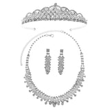 Jewelry Pearl Rhinestone Necklace Earrings 2-Piece Set 526530675260 - COCOMELODY