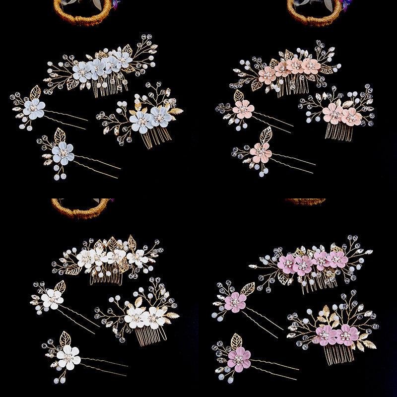 Leaf curly hair comb headwear bride Combs 4 Pieces 737108021960 - COCOMELODY