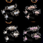 Leaf curly hair comb headwear bride Combs 4 Pieces 737108021960 - COCOMELODY