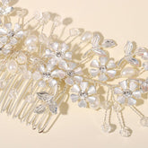 Crystal Pearl handmade crystal hair comb 716836390112 - COCOMELODY