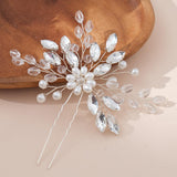 Bridal hairpin Wedding hairpin Handmade rhinestone pearl hairpins 788503768124 - COCOMELODY
